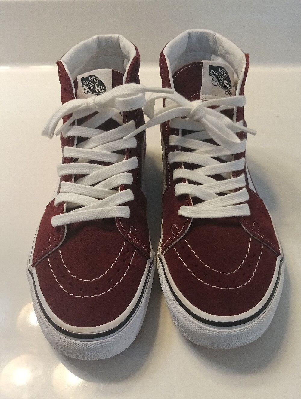 Vans Sk8-Hi Maroon Suede High-Top Skate Shoes Unisex Men's 6 Women's 7.5